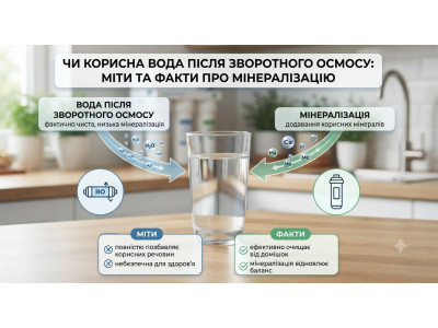 Чи корисна вода після зворотного осмосу: міфи та факти про мінералізацію
