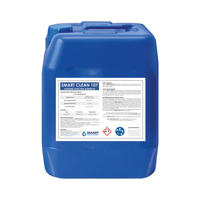 Лужний очисник мембран SmartClean 107 (каністра 24 кг)