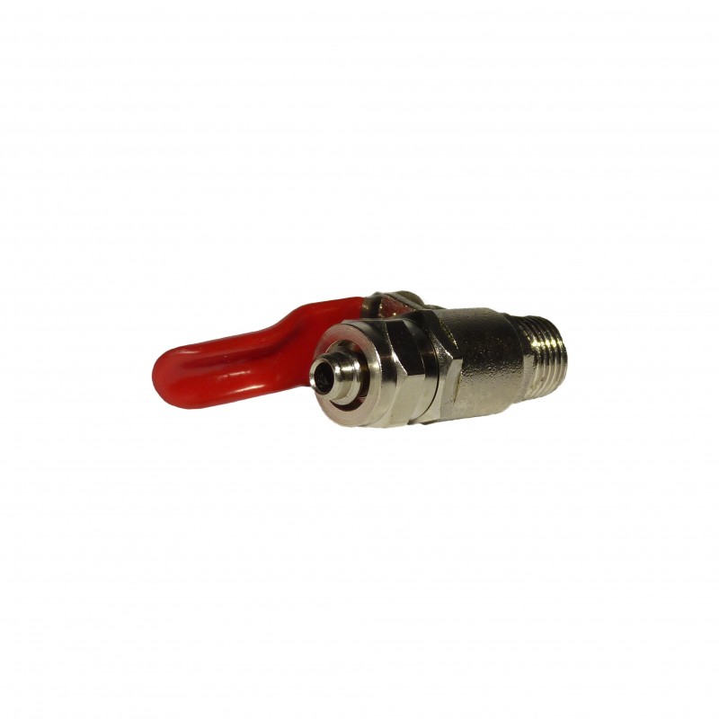 Кран кульовий 1/4" різьба 3/8" трубка металевий